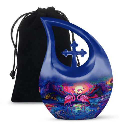 10-inch Vibrant Flamingo Fantasy Urn