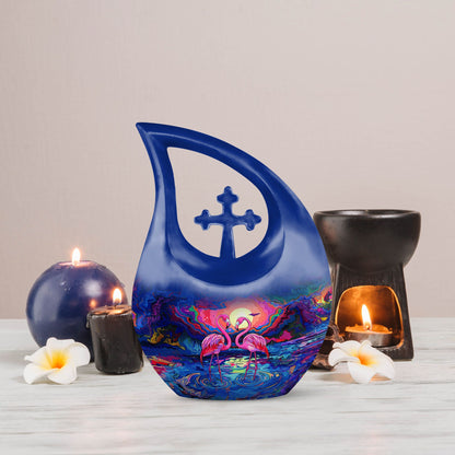 10-inch Vibrant Flamingo Fantasy Urn
