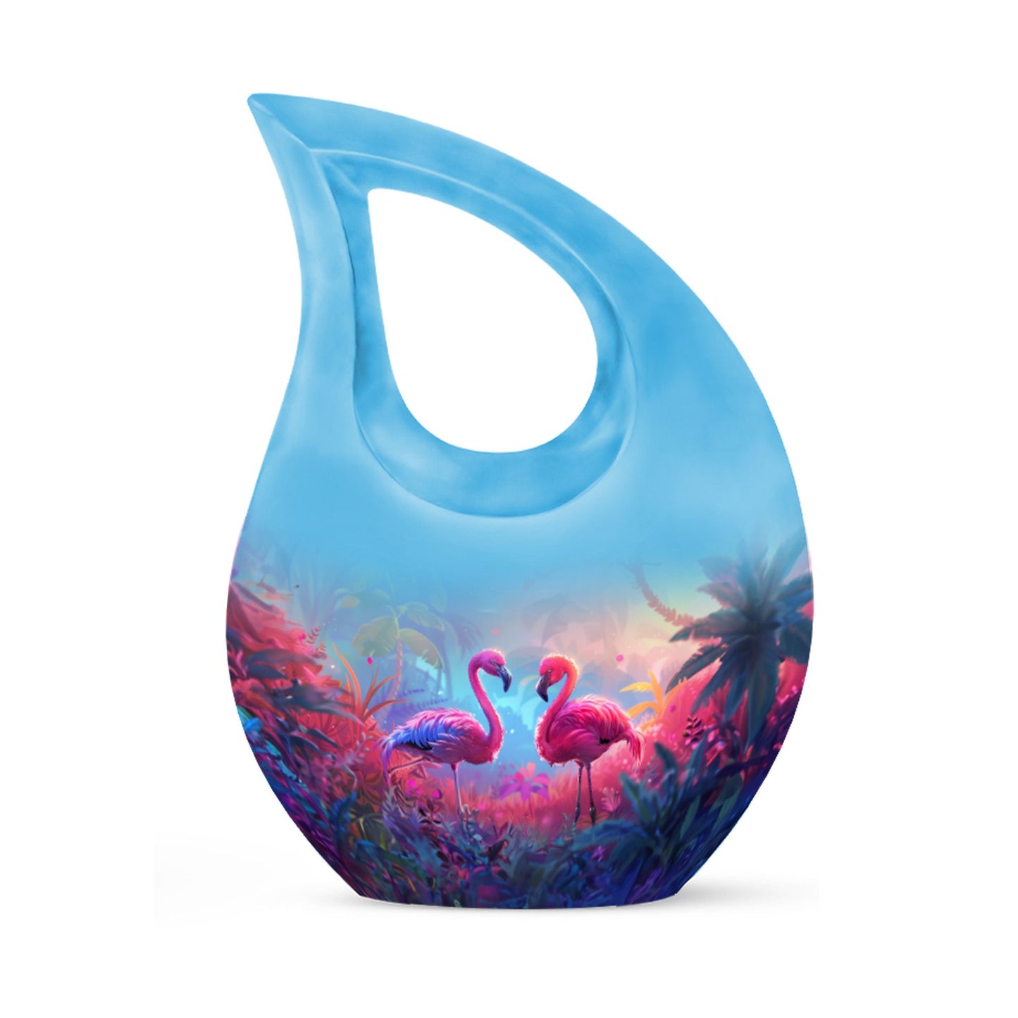 10 inch Cross Drop Mystical Flamingo Twilight Urn,