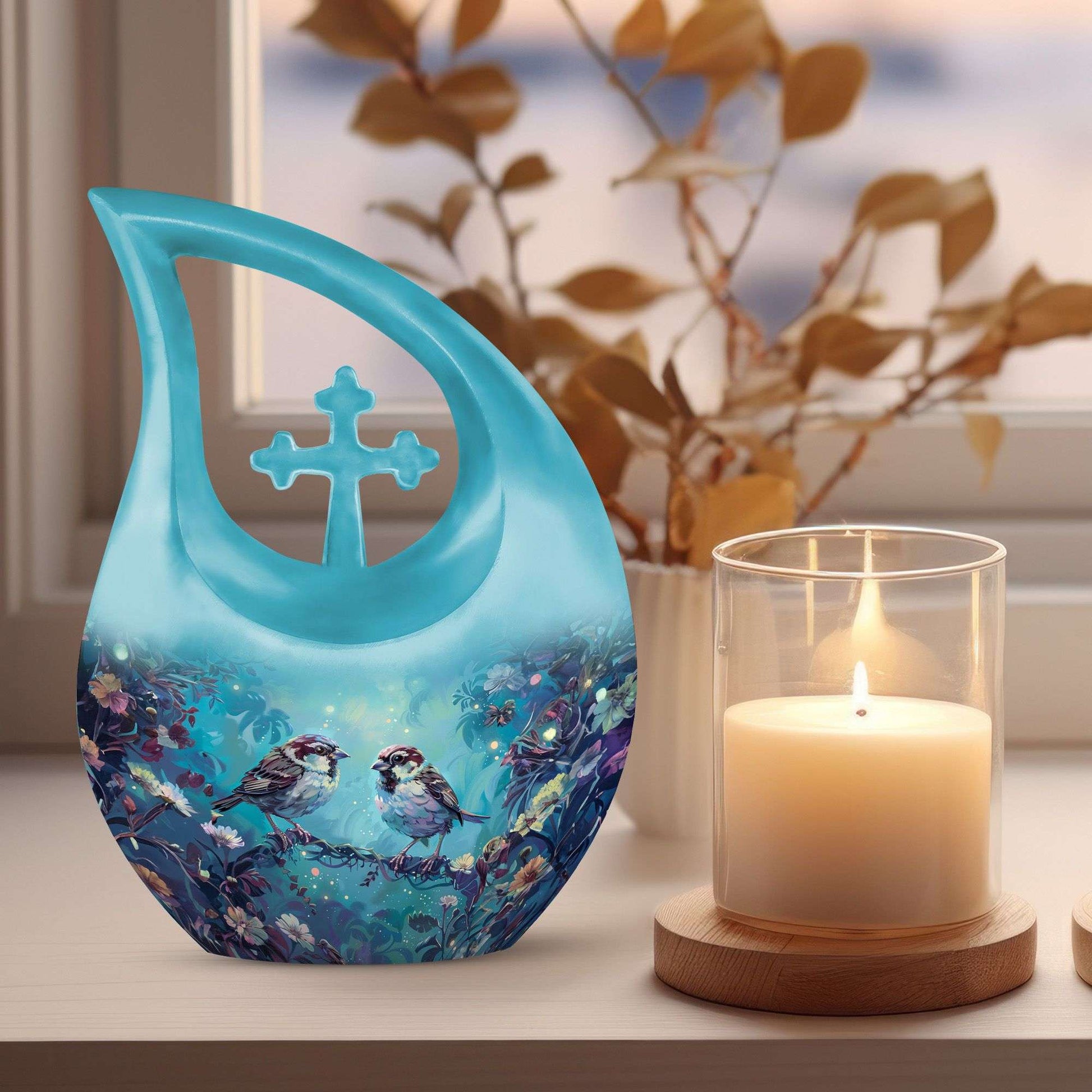 10-inch Enchanted Garden Sparrow Urn