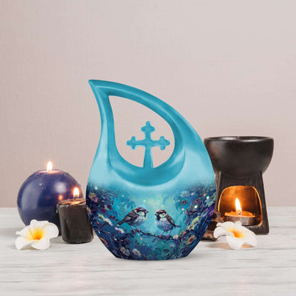 10-inch Enchanted Garden Sparrow Urn