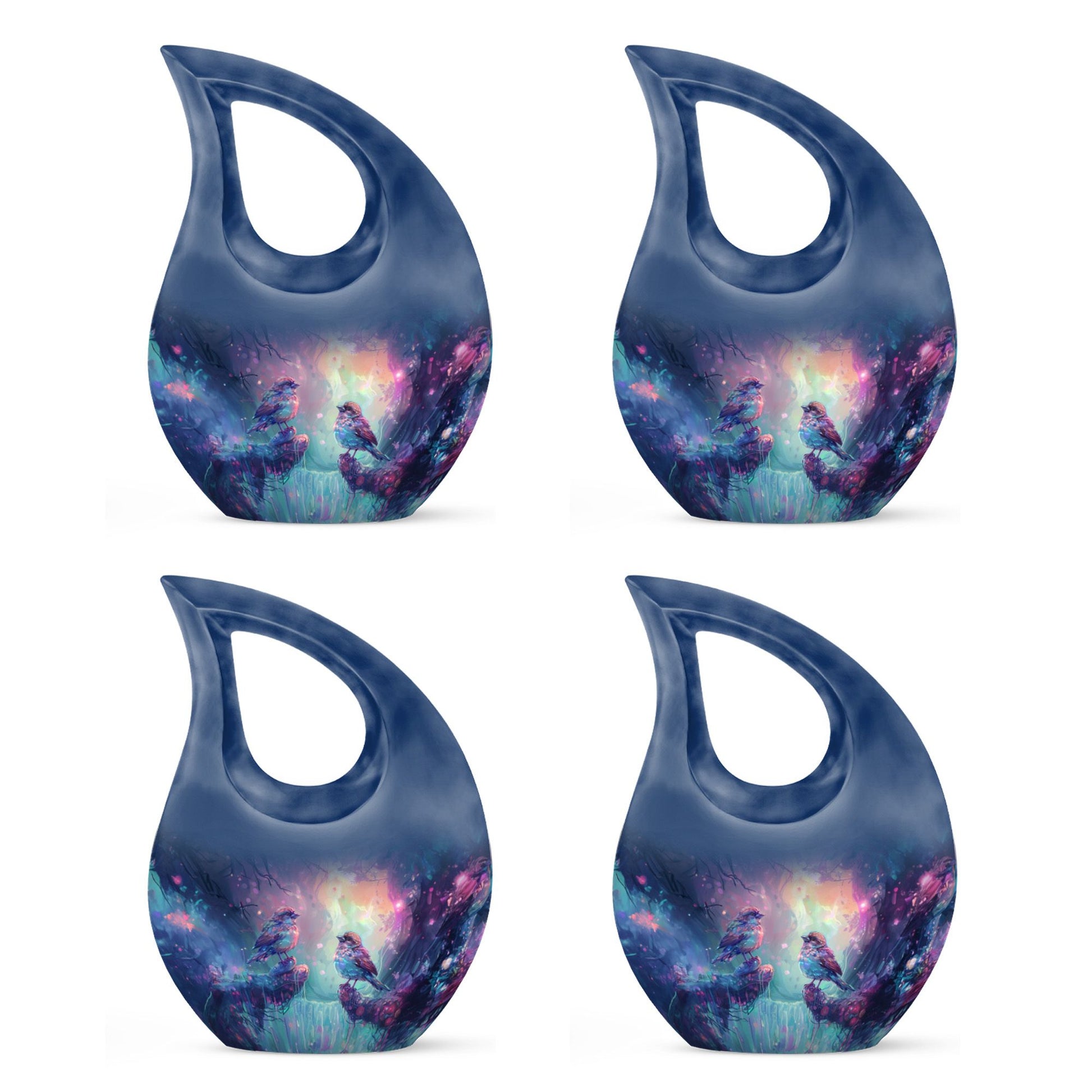 Colorful Birds Cremation Urn for Human Ashes For Mom and Dad