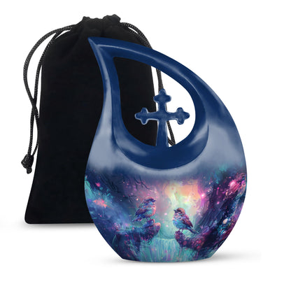 10-inch Magical Forest Sparrow Urn 