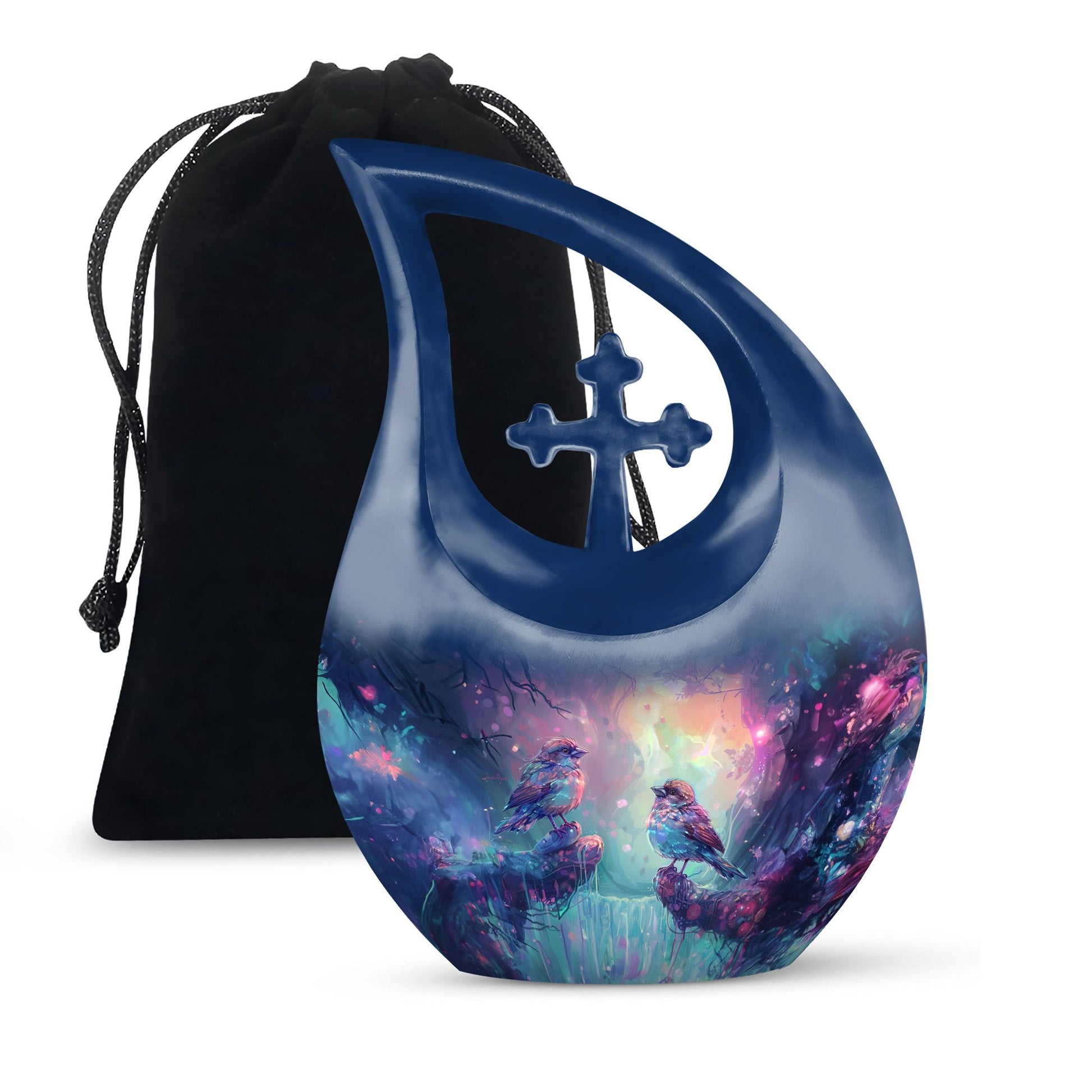 Colorful Birds Cremation Urn for Human Ashes For Mom and Dad