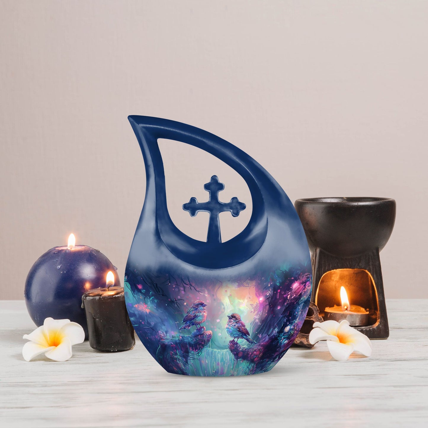 10-inch Magical Forest Sparrow Urn 