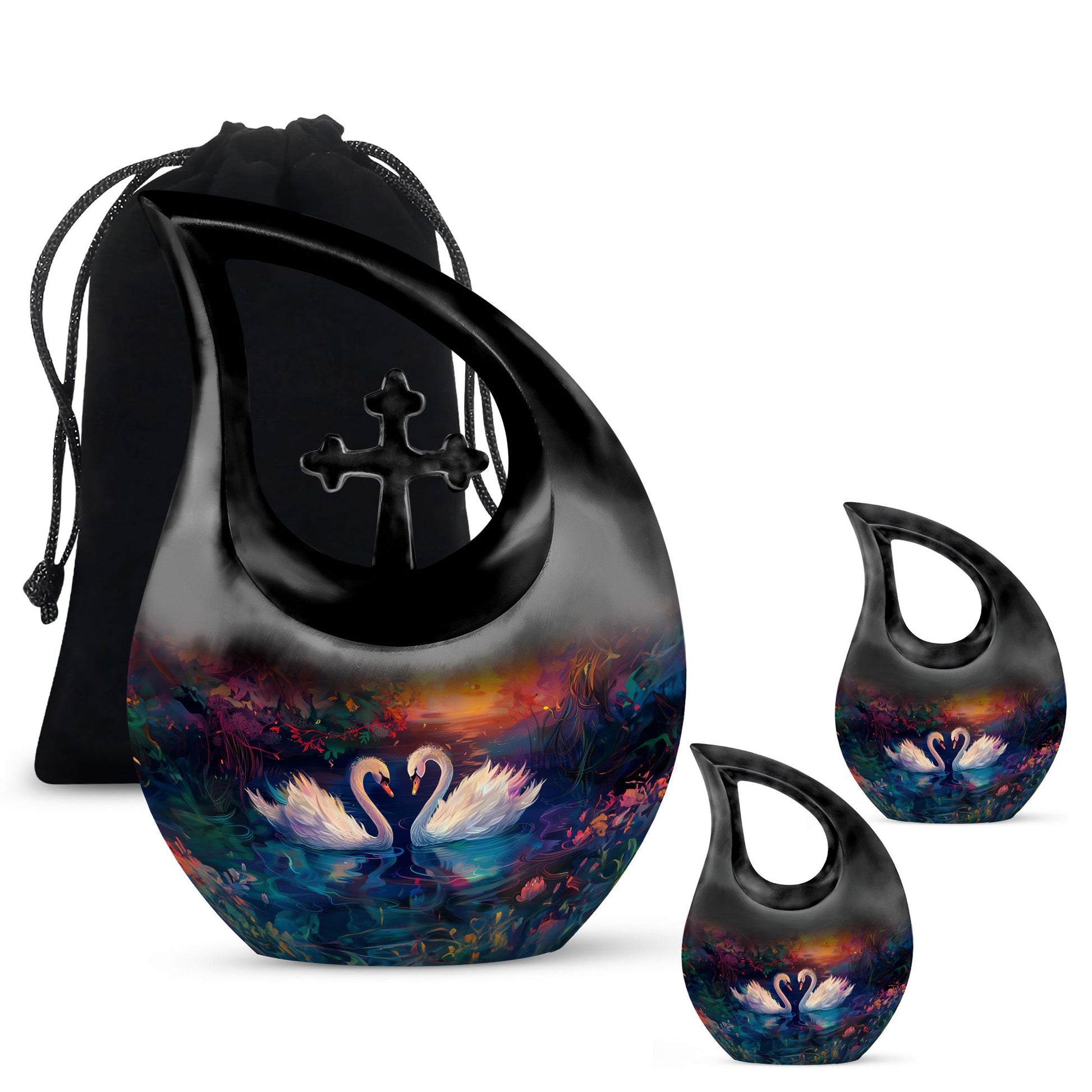 Sunset Swan Cremation Urn for Human Ashes - Urn For Men & Women
