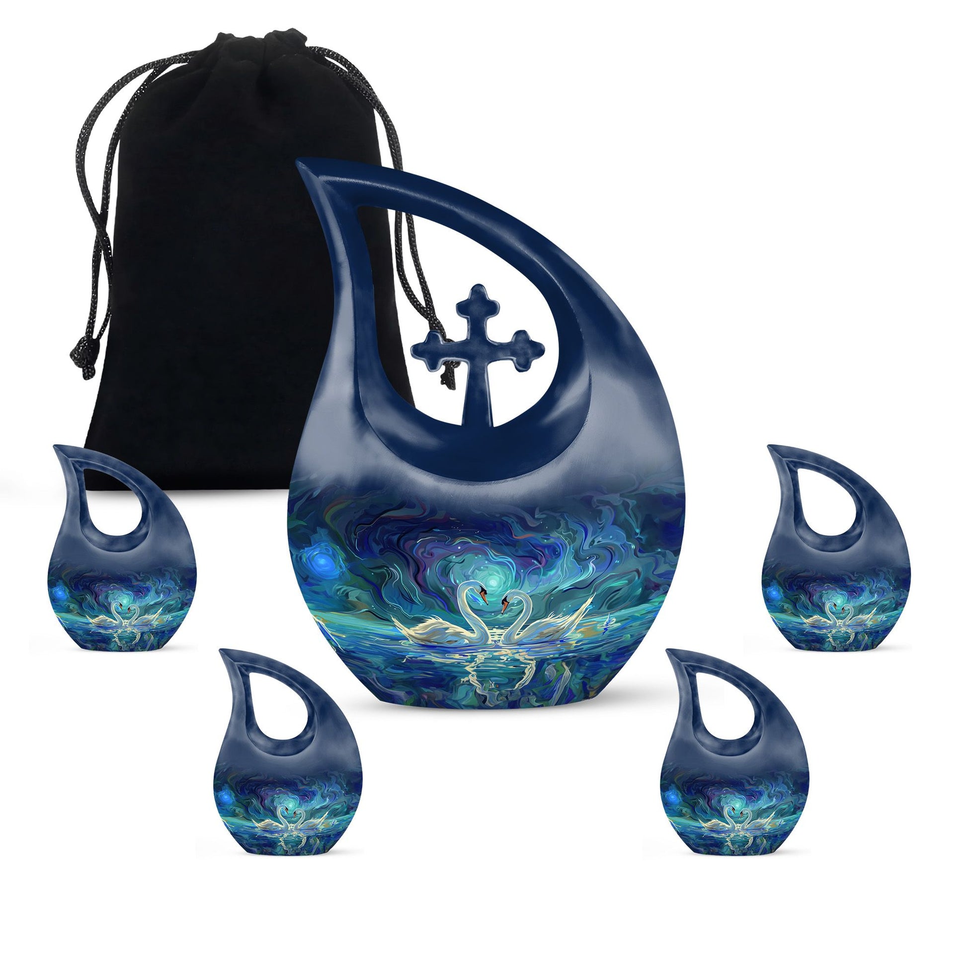 Swans Moonlight Cremation Urn for Human Ashes - Large Urn For Ashes