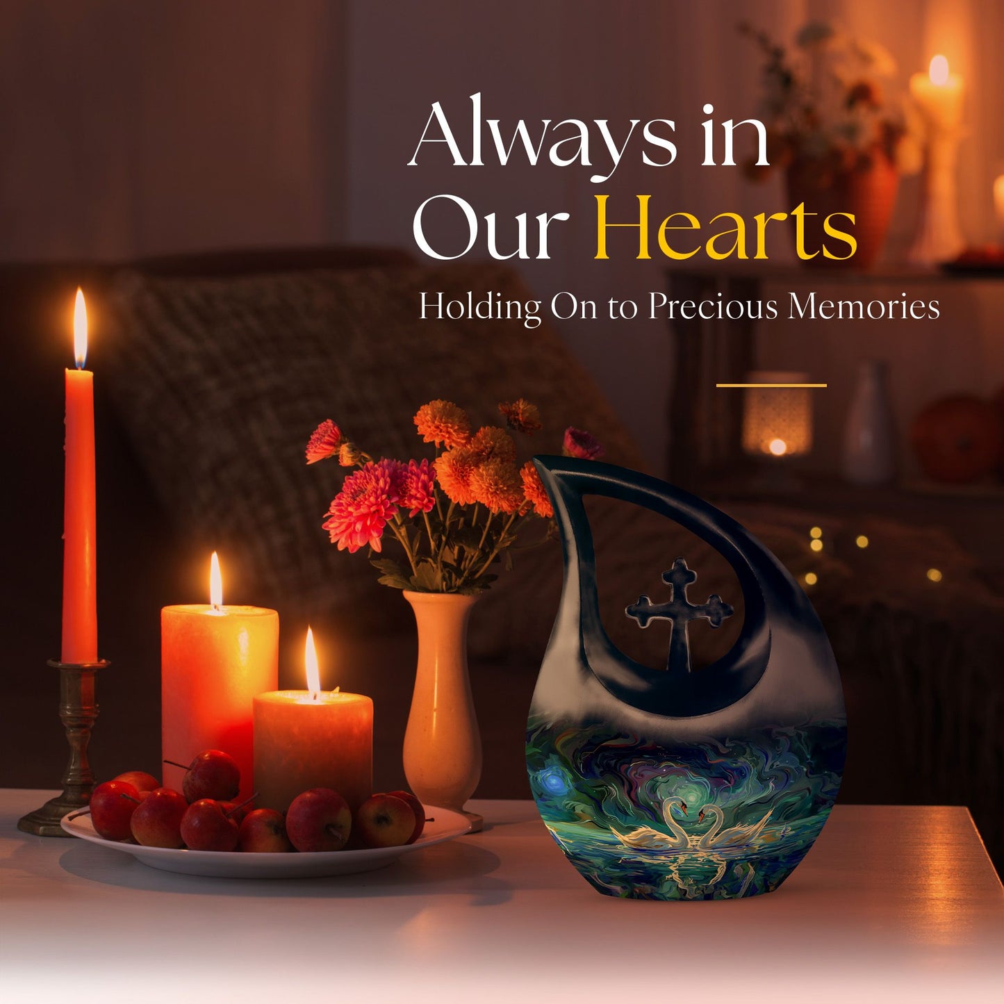 10-inch Swirling Swan Nebula Urn 