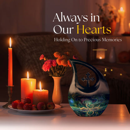 10-inch Swirling Swan Nebula Urn 