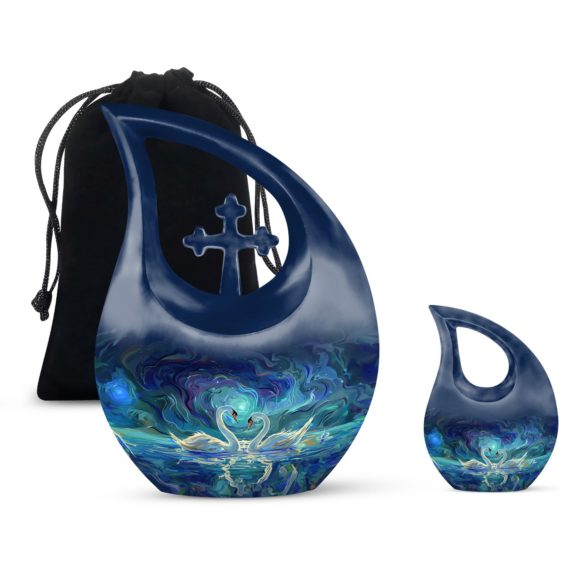 Swans Moonlight Cremation Urn for Human Ashes - Large Urn For Ashes