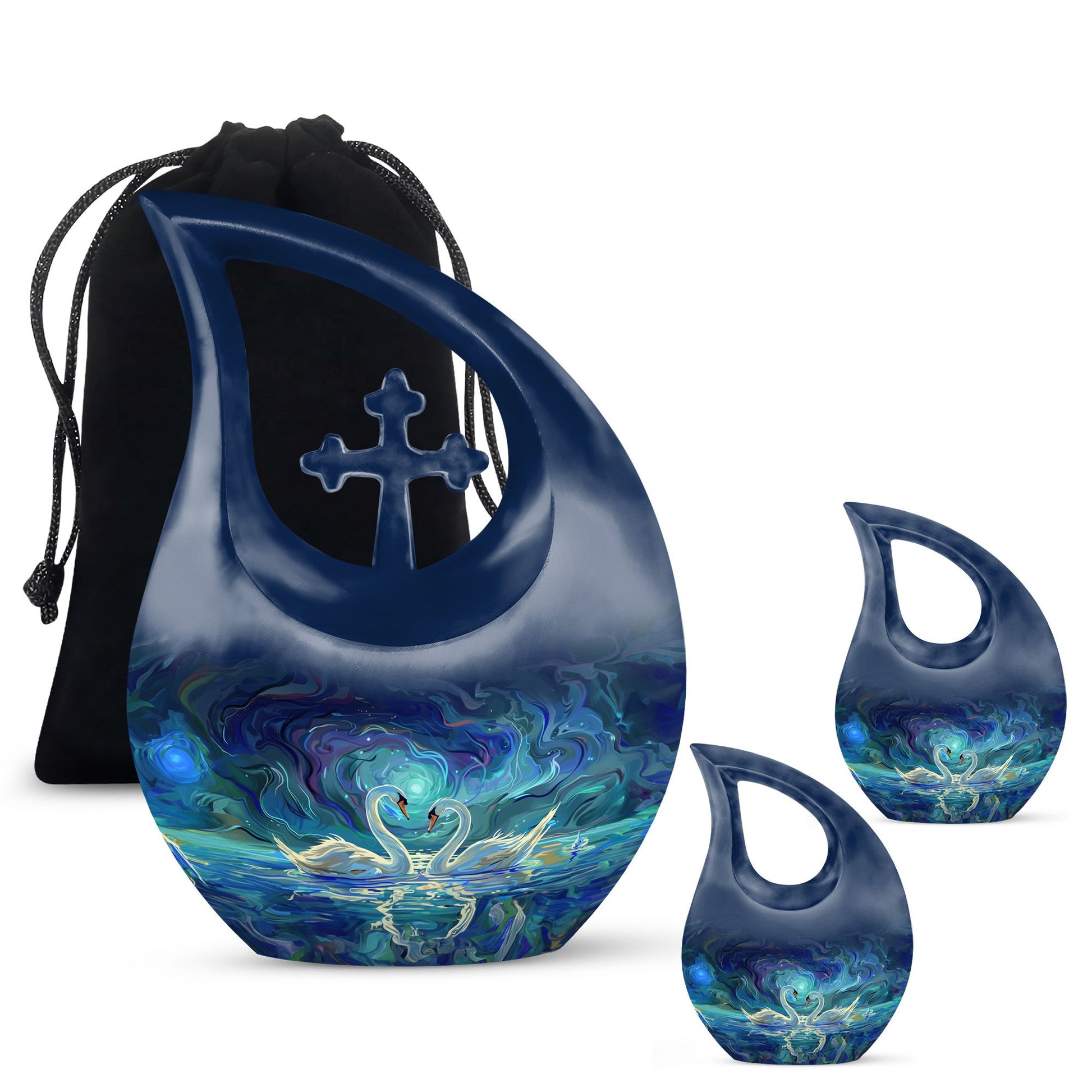 Swans Moonlight Cremation Urn for Human Ashes - Large Urn For Ashes