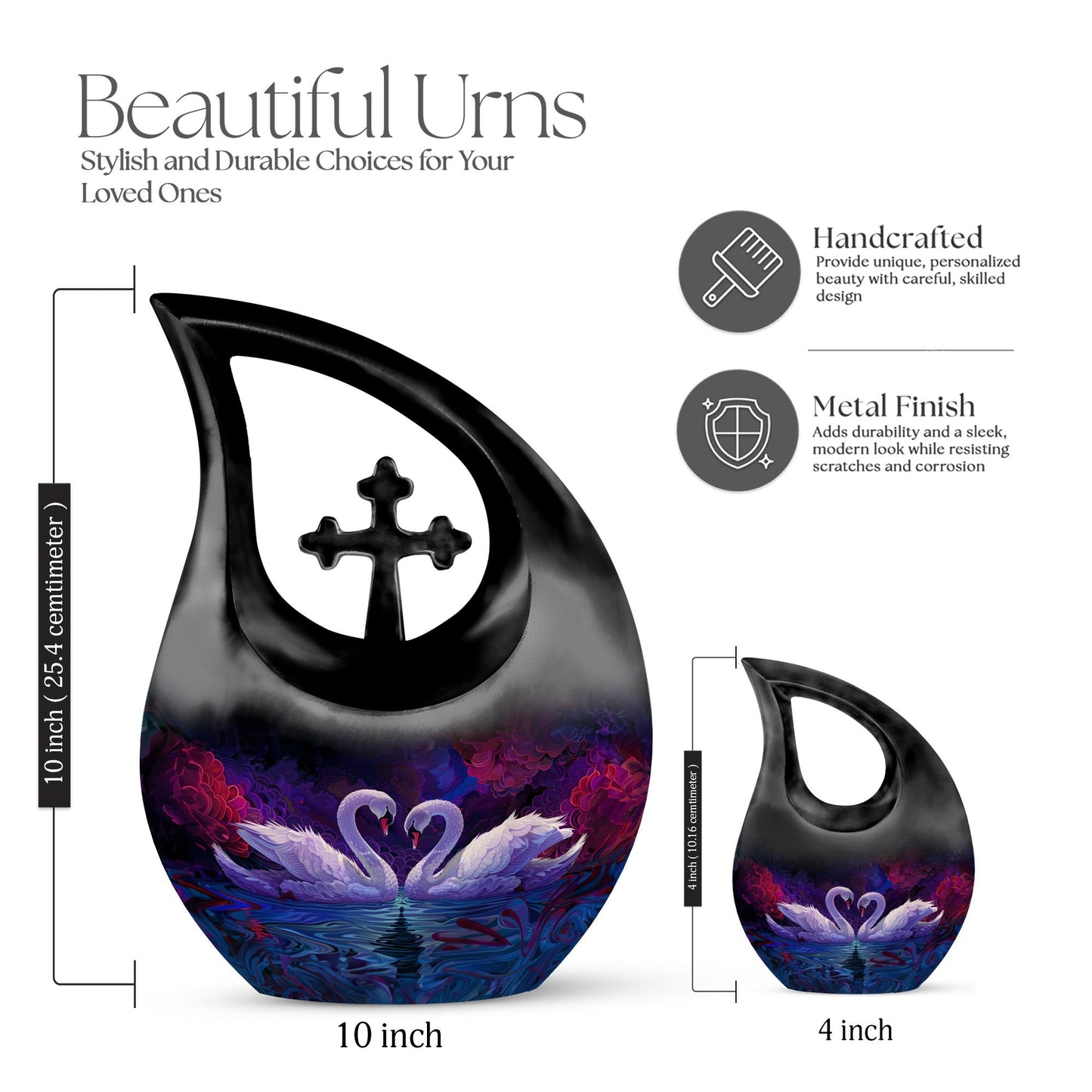 Mystical Swan Reflections Urn