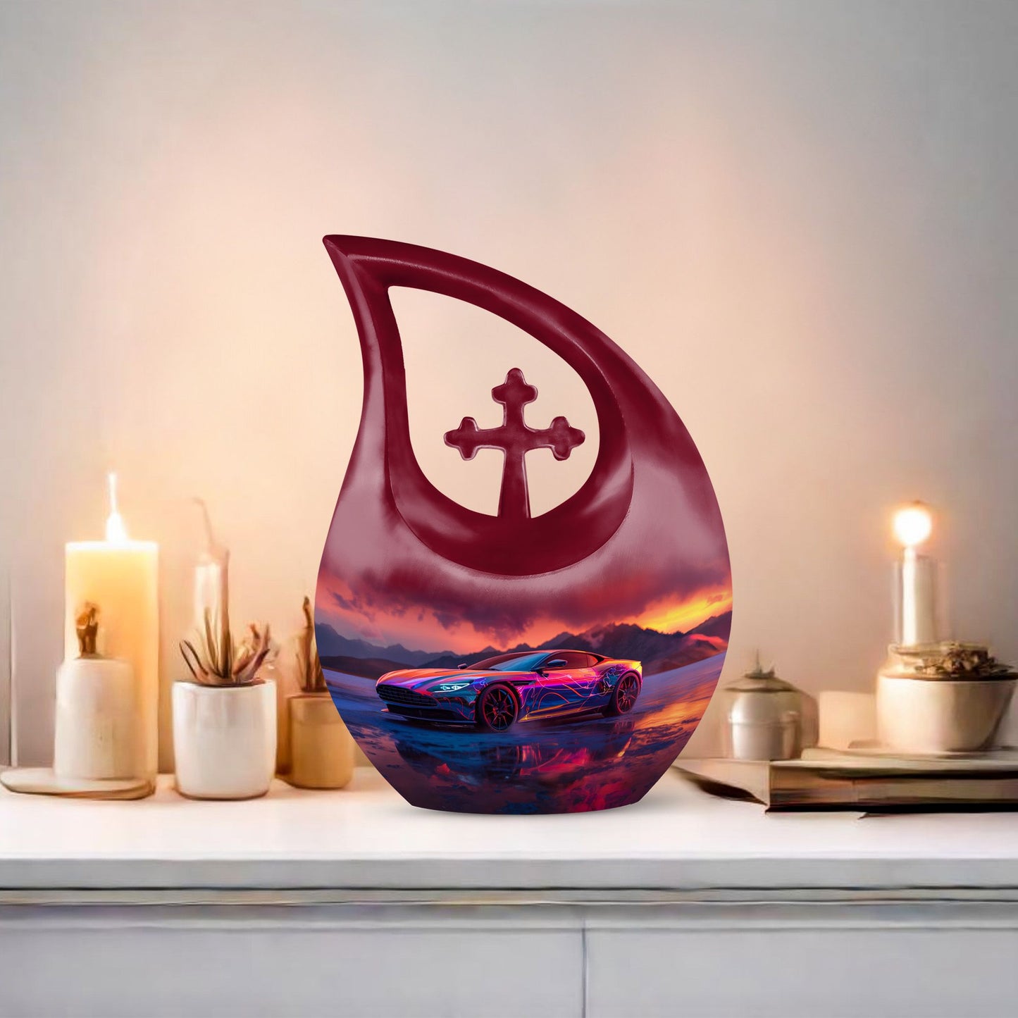 10-inch Neon Sunset Dreamscape Urn 