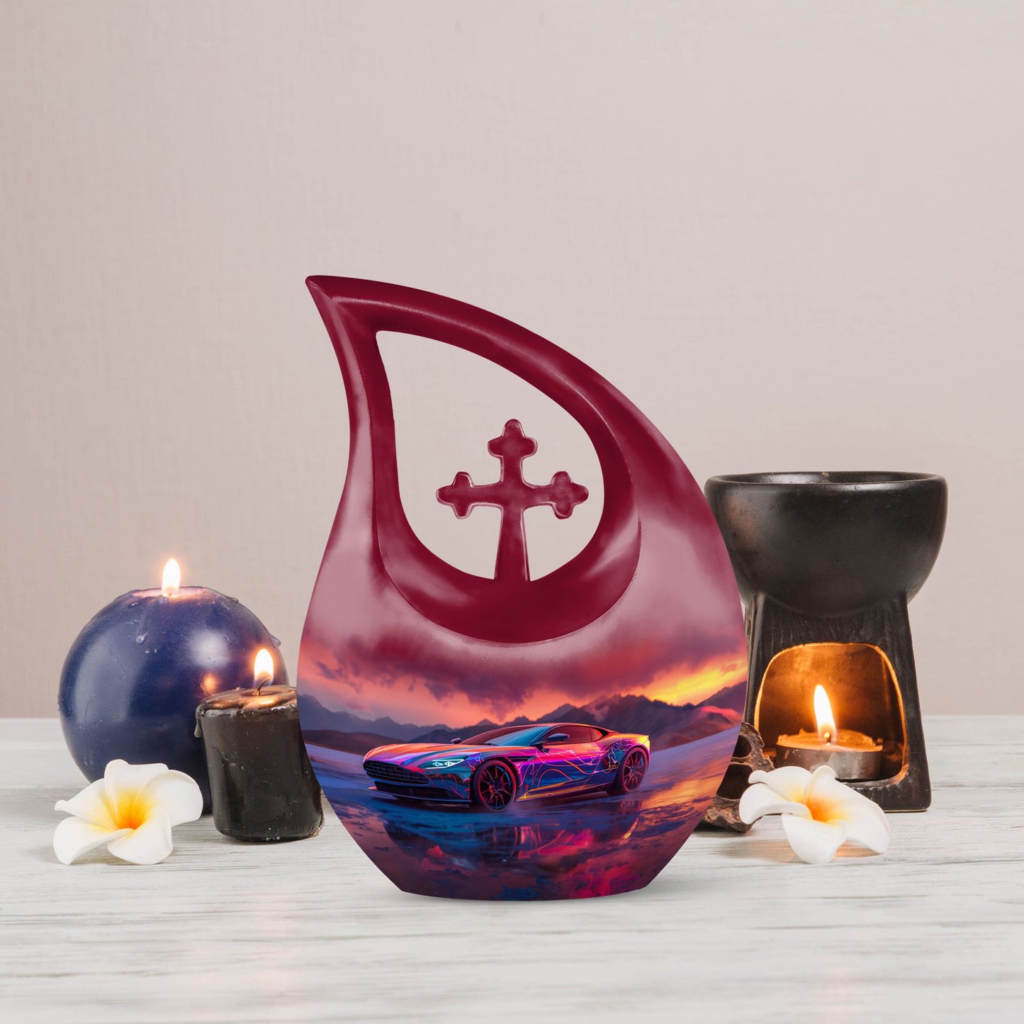10-inch Neon Sunset Dreamscape Urn 