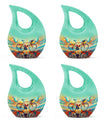 Teal Bicycle Cremation Urns For Human Ashes - Funeral Urns For Adult