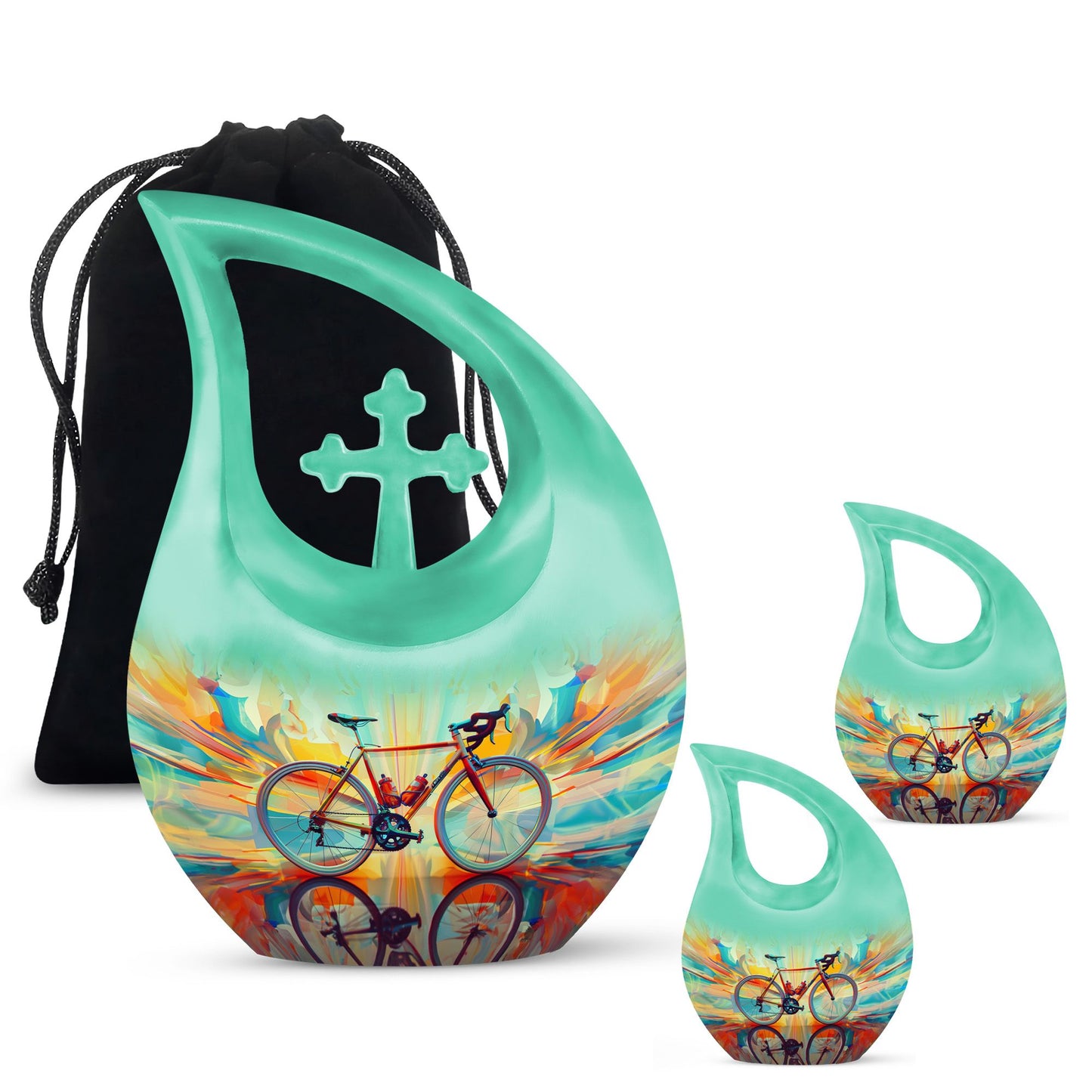 Heartfelt Bicycle Memorial Urn for Cyclists Keepsake Human Ashes Urn