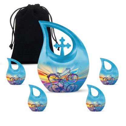 10 Inch tall Chromatic Velocity Whirl Urn