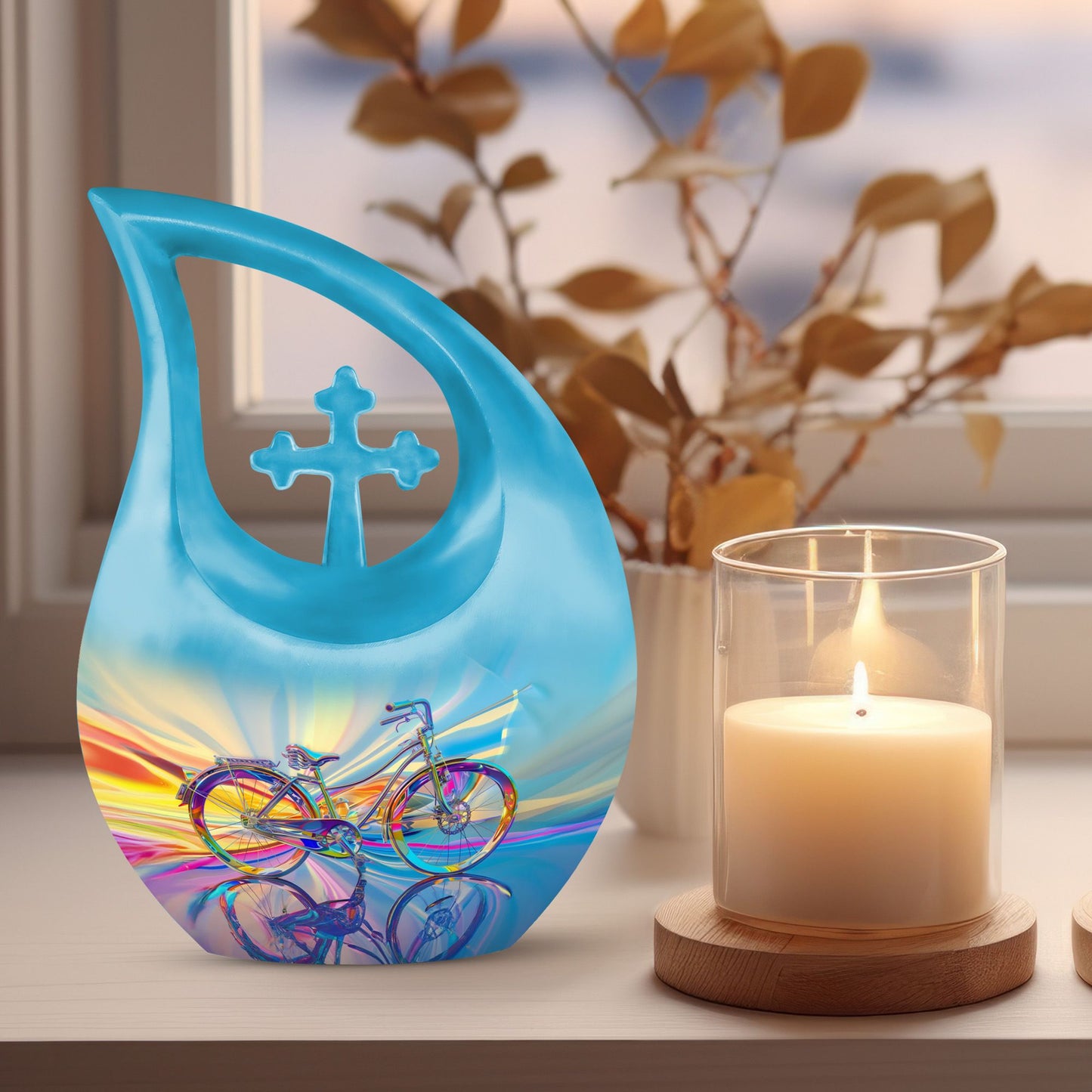 10 Inch tall Chromatic Velocity Whirl Urn