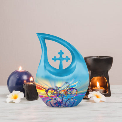 10 Inch tall Chromatic Velocity Whirl Urn