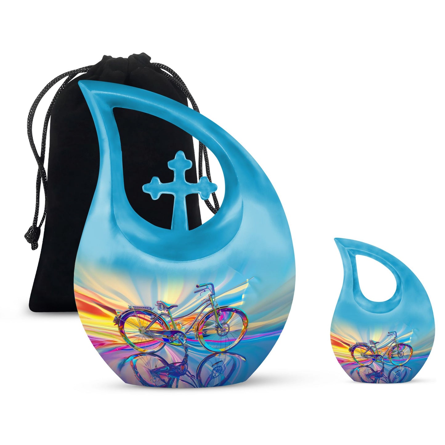 Personalized Bicycle Keepsake Urn for Human Ashes - 10-inch, 200 cu in - Yatskia