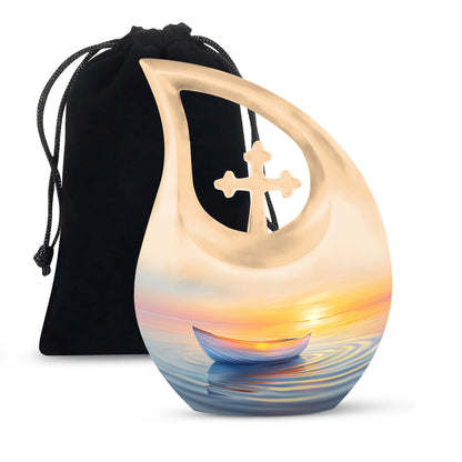 Personalized Sunset Cremation Urn for Adults - 10-inch, 200 cu in - Yatskia