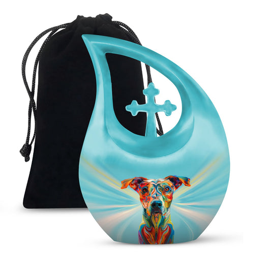 10 inches Psychedelic Canine Burst Urn, 