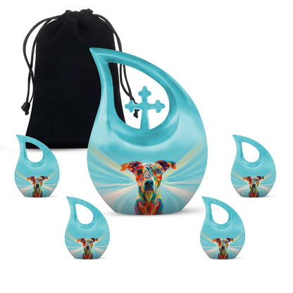 10 inches Psychedelic Canine Burst Urn, 