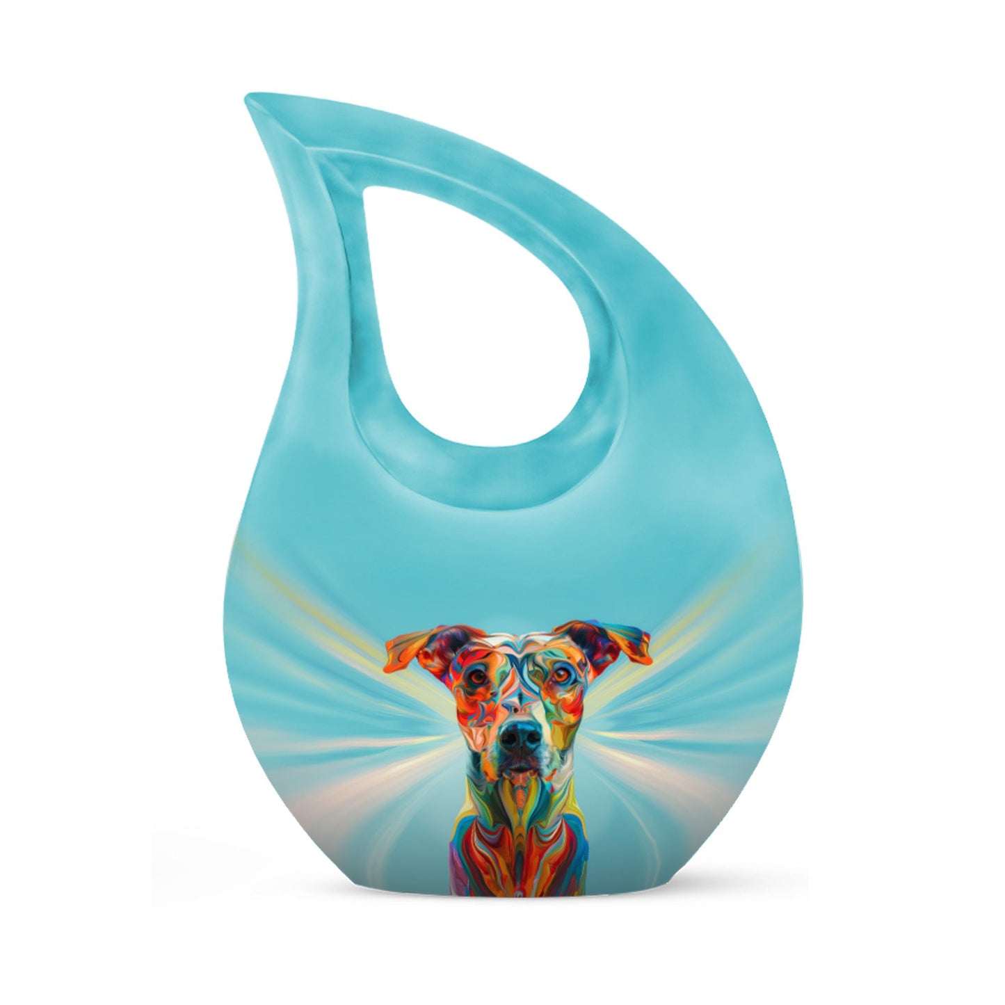 10 inches Psychedelic Canine Burst Urn, 