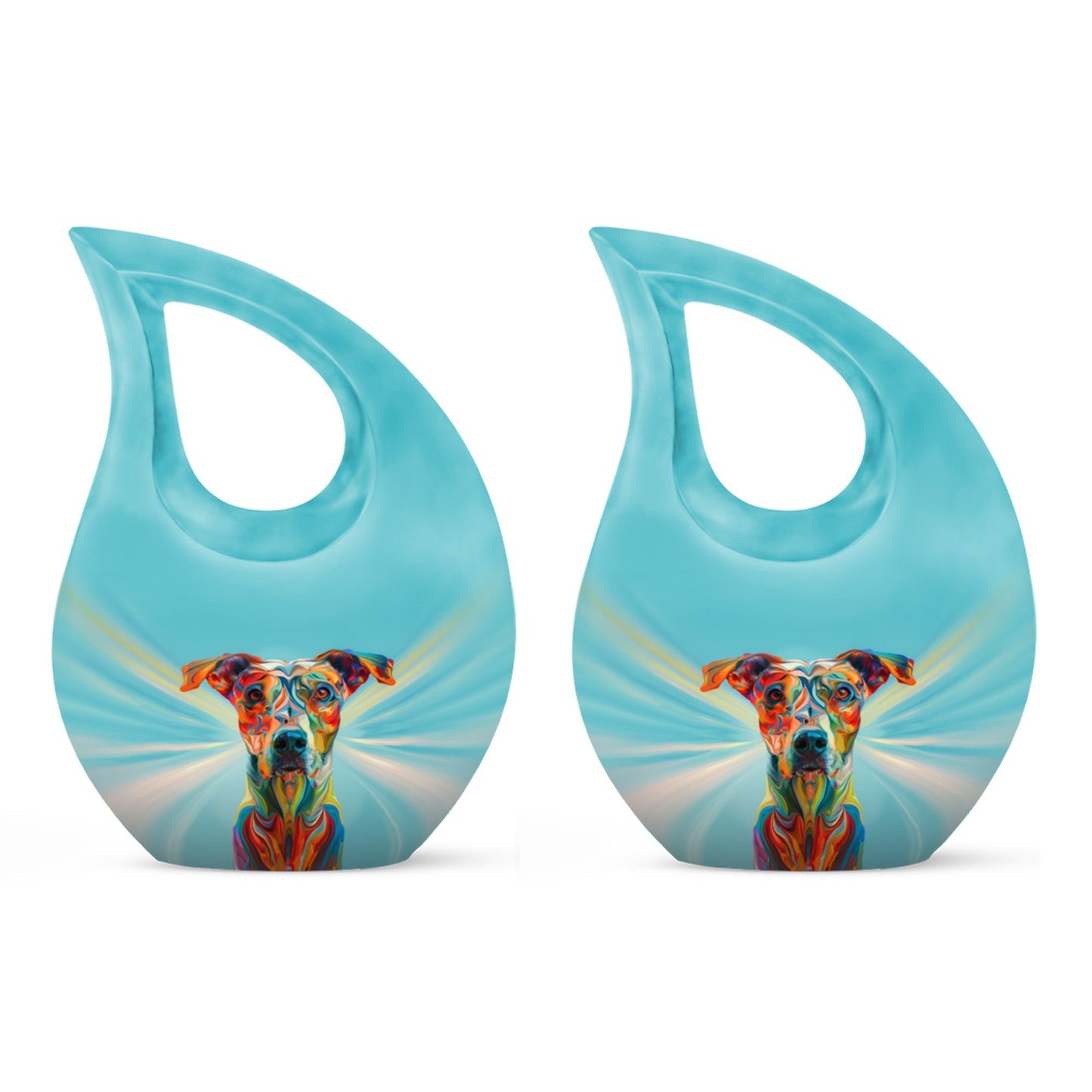 10 inches Psychedelic Canine Burst Urn, 