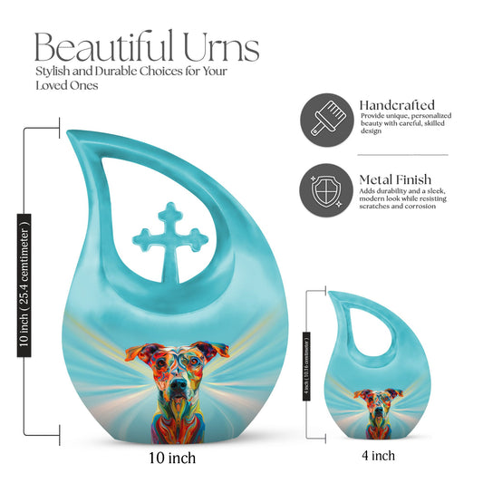 10 inches Psychedelic Canine Burst Urn, 