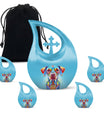 Vibrant Spectrum Dog-themed Cross Drop Small Decorative Urn 