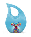 Vibrant Spectrum Dog-themed Cross Drop Small Decorative Urn 