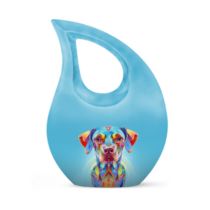 Vibrant Spectrum Dog-themed Cross Drop Small Decorative Urn 