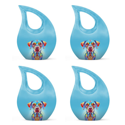 Vibrant Spectrum Dog-themed Cross Drop Small Decorative Urn 