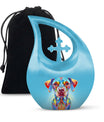Vibrant Spectrum Dog-themed Cross Drop Small Decorative Urn 