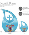 Vibrant Spectrum Dog-themed Cross Drop Small Decorative Urn 