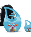 Vibrant Spectrum Dog-themed Cross Drop Small Decorative Urn 