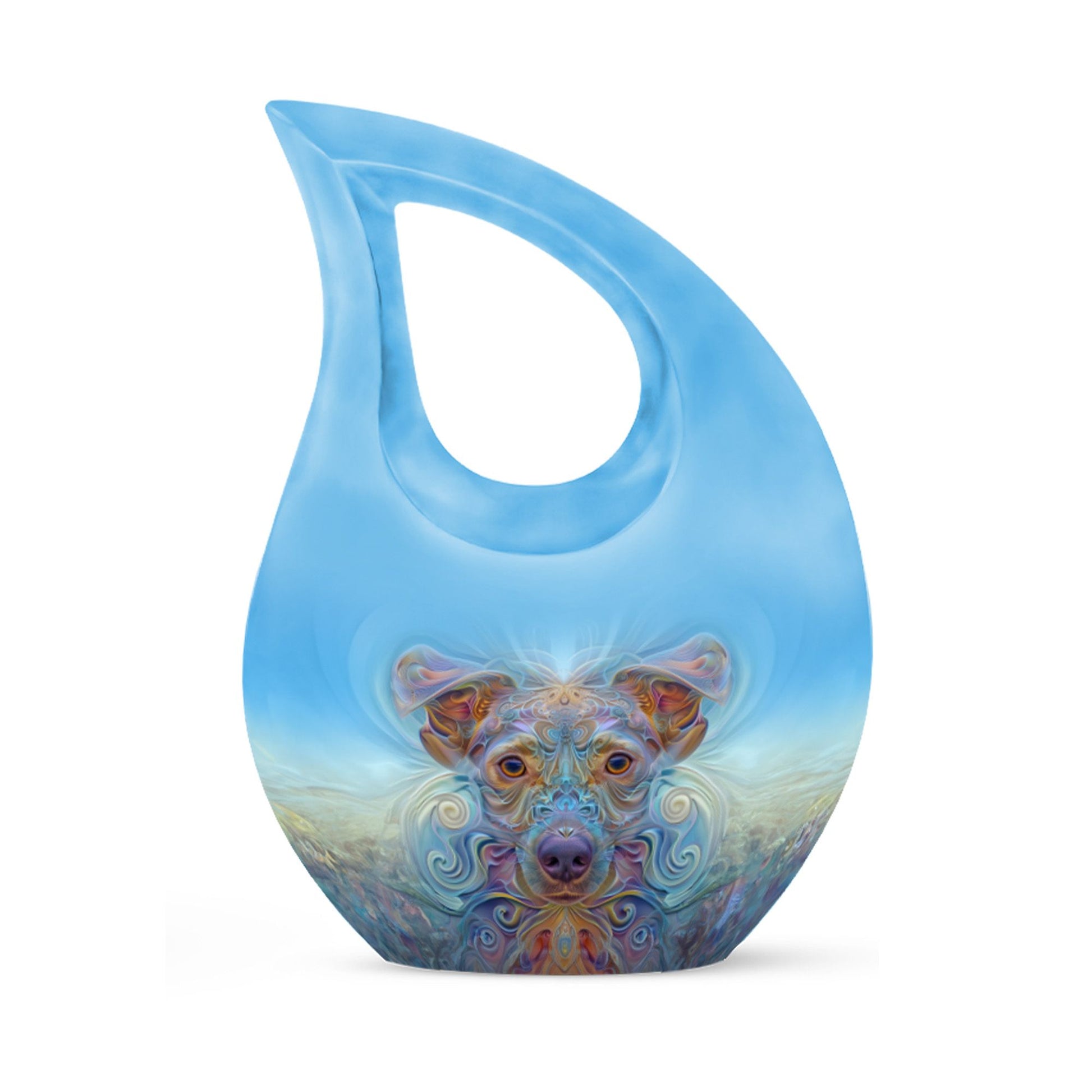 10-inch Cross Drop-designed Ethereal Canine Dreamscape urnengraving options