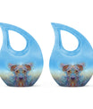10-inch Cross Drop-designed Ethereal Canine Dreamscape urnengraving options
