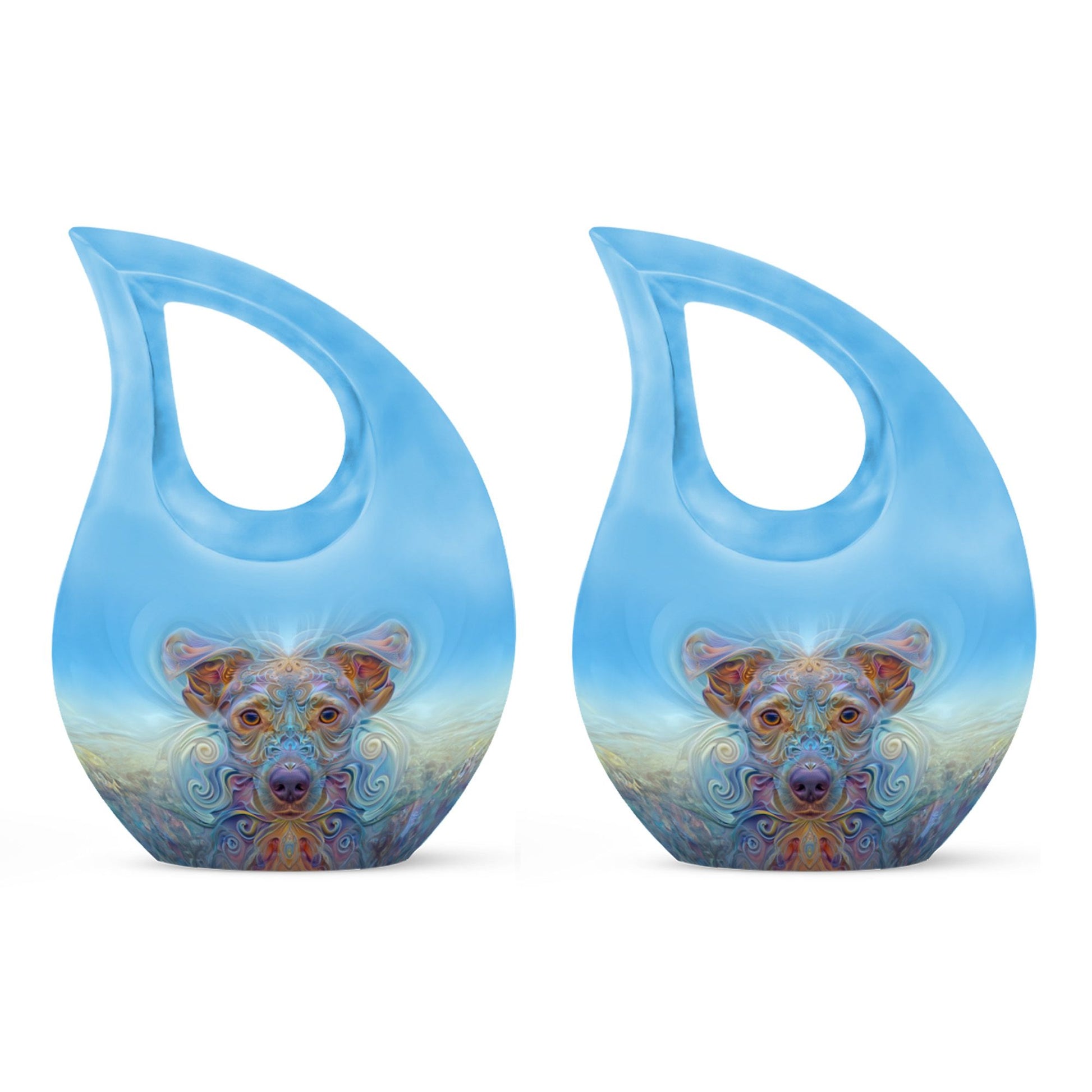 10-inch Cross Drop-designed Ethereal Canine Dreamscape urnengraving options