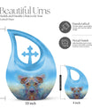 10-inch Cross Drop-designed Ethereal Canine Dreamscape urnengraving options