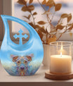 10-inch Cross Drop-designed Ethereal Canine Dreamscape urnengraving options