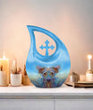 10-inch Cross Drop-designed Ethereal Canine Dreamscape urnengraving options