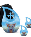 10-inch Cross Drop-designed Ethereal Canine Dreamscape urnengraving options