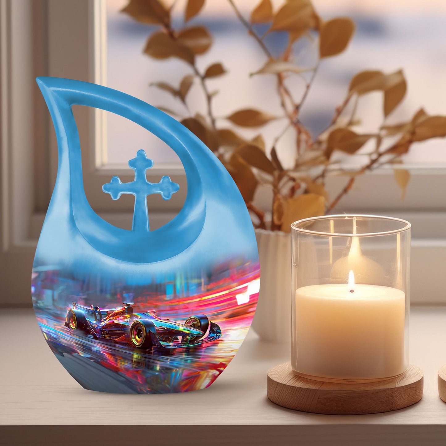 10-inch Neon Velocity Racing urn 
