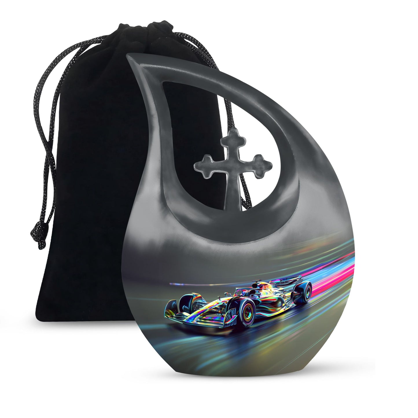 Chromatic Velocity Surge Aluminium Metal Memorial Urn