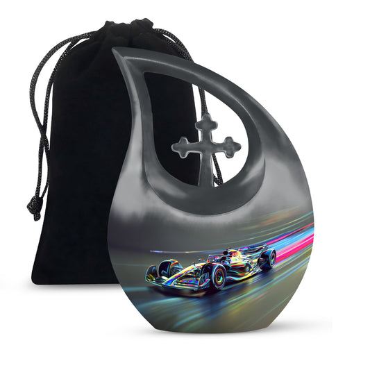Chromatic Velocity Surge Aluminium Metal Memorial Urn