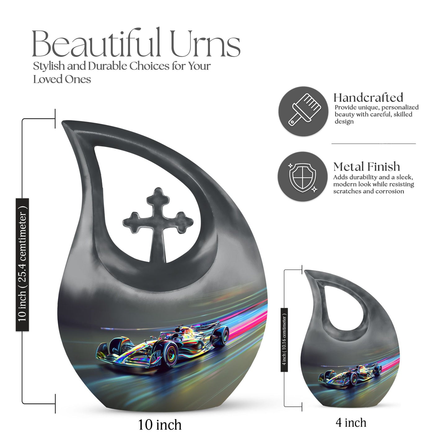 Chromatic Velocity Surge Aluminium Metal Memorial Urn