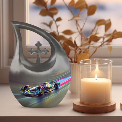 Chromatic Velocity Surge Aluminium Metal Memorial Urn