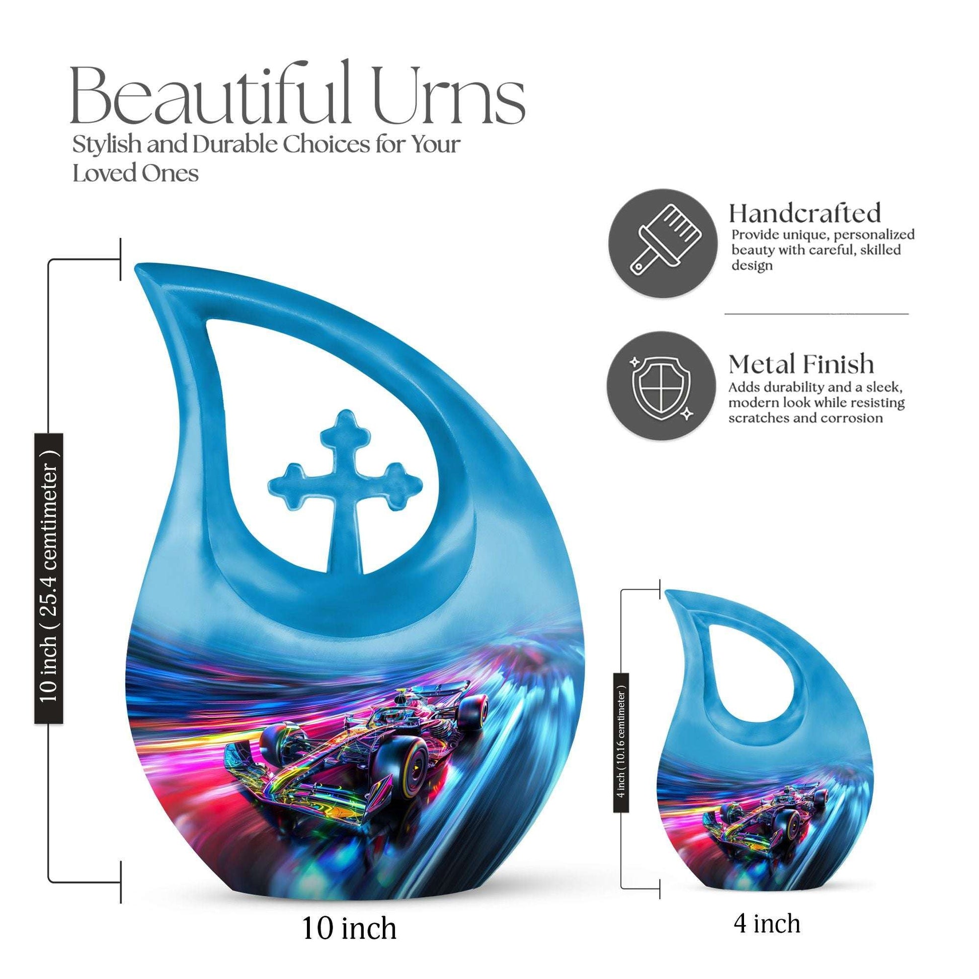 10-Inch Neon Warp Speed Cross Drop Urn, 